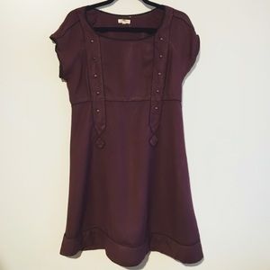 Eggplant colored, military inspired dress.